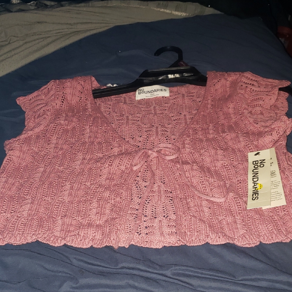 Pink Knit Crop Top